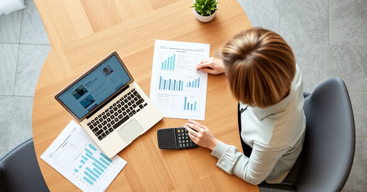 Empresária comparando assinatura mensal e pagamento único de um site