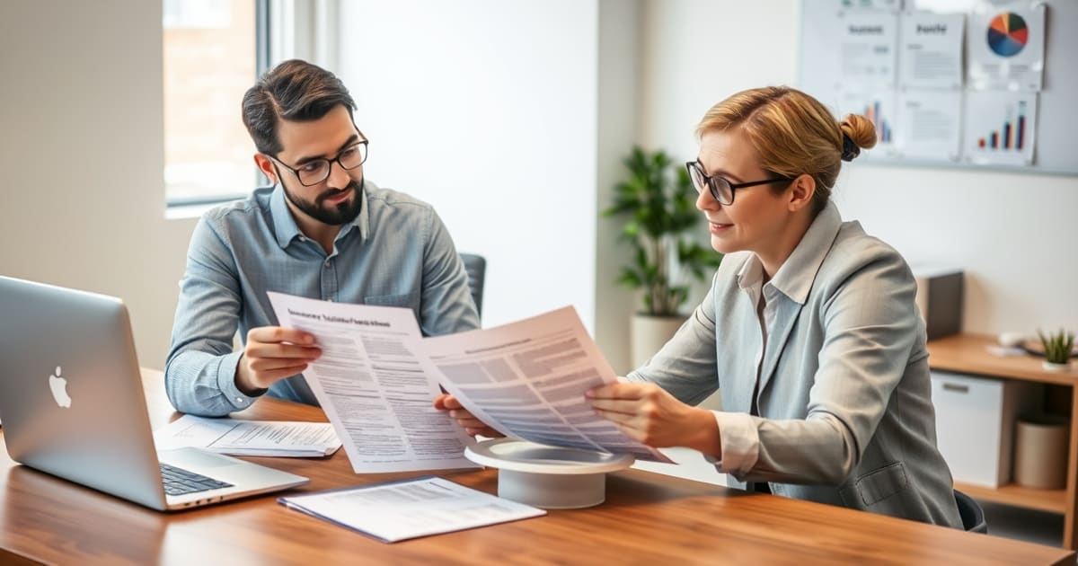 Empresário avaliando uma proposta de manutenção mensal de site