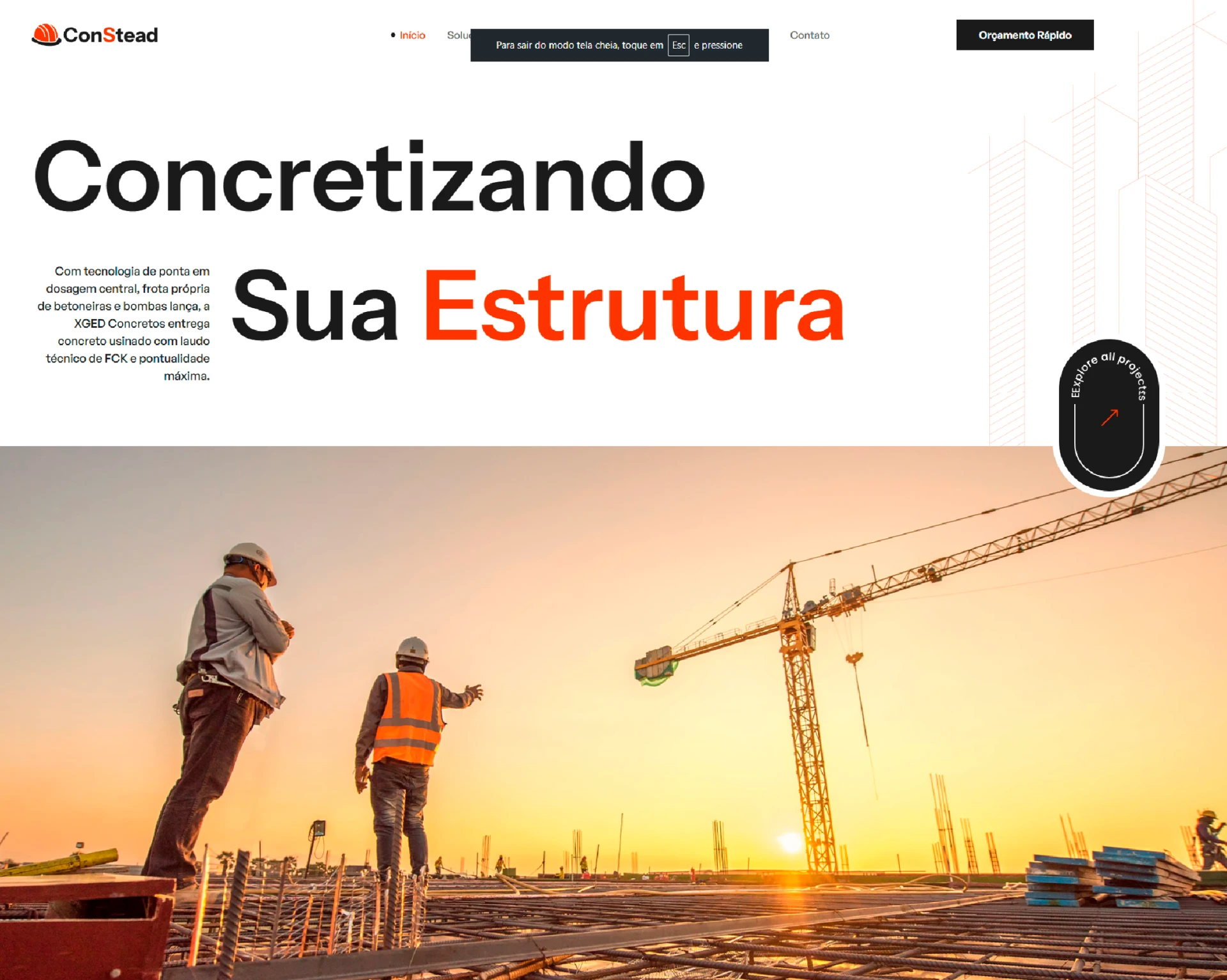 Exemplo de site profissional criado pela XGED — modelo 1