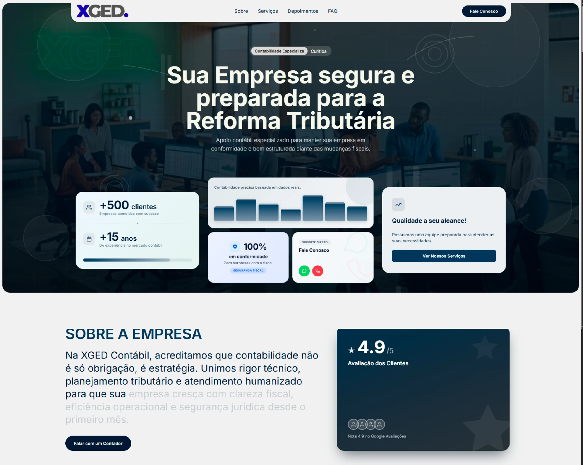 Exemplo de site profissional criado pela XGED — modelo 14