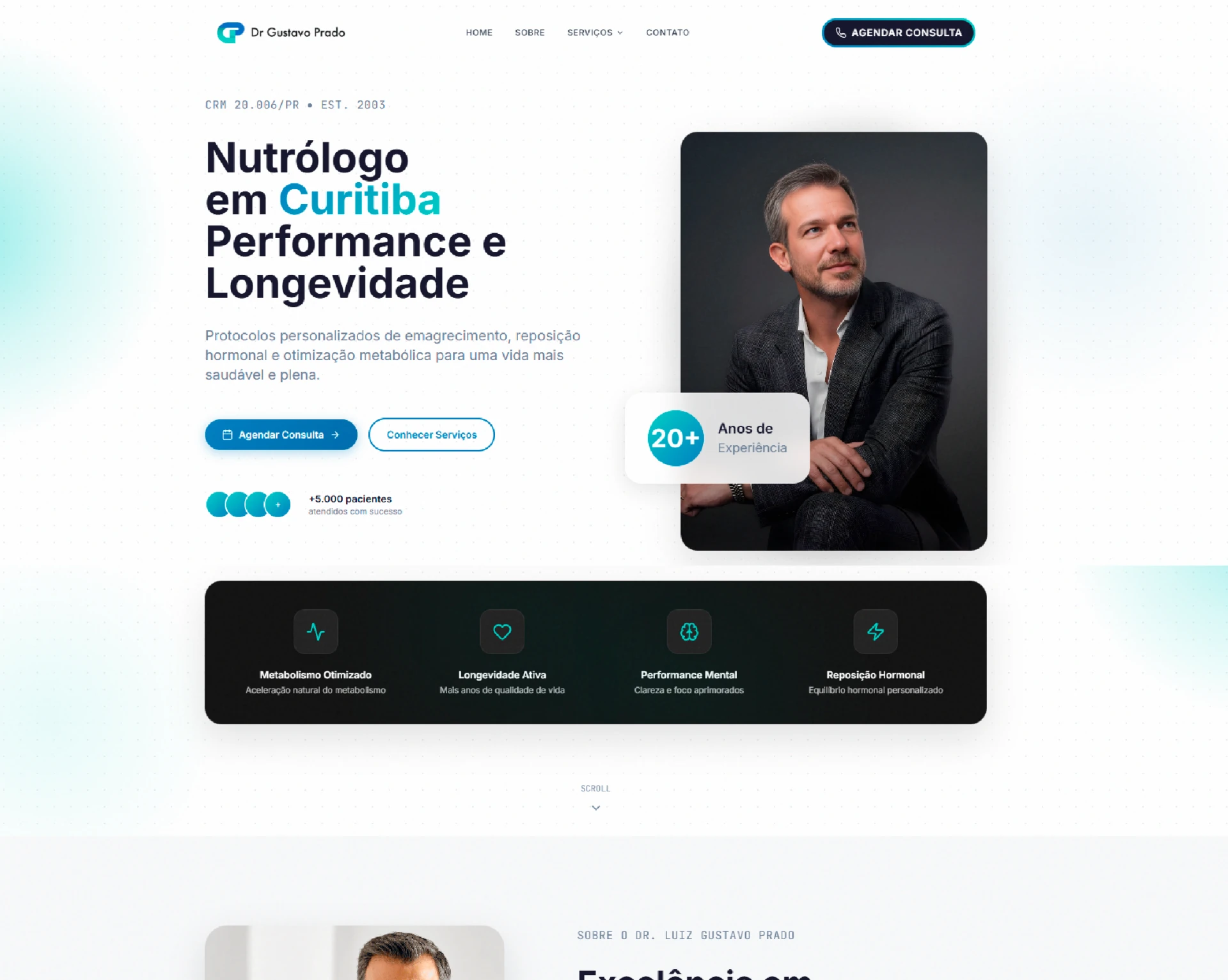 Exemplo de site profissional criado pela XGED — modelo 15
