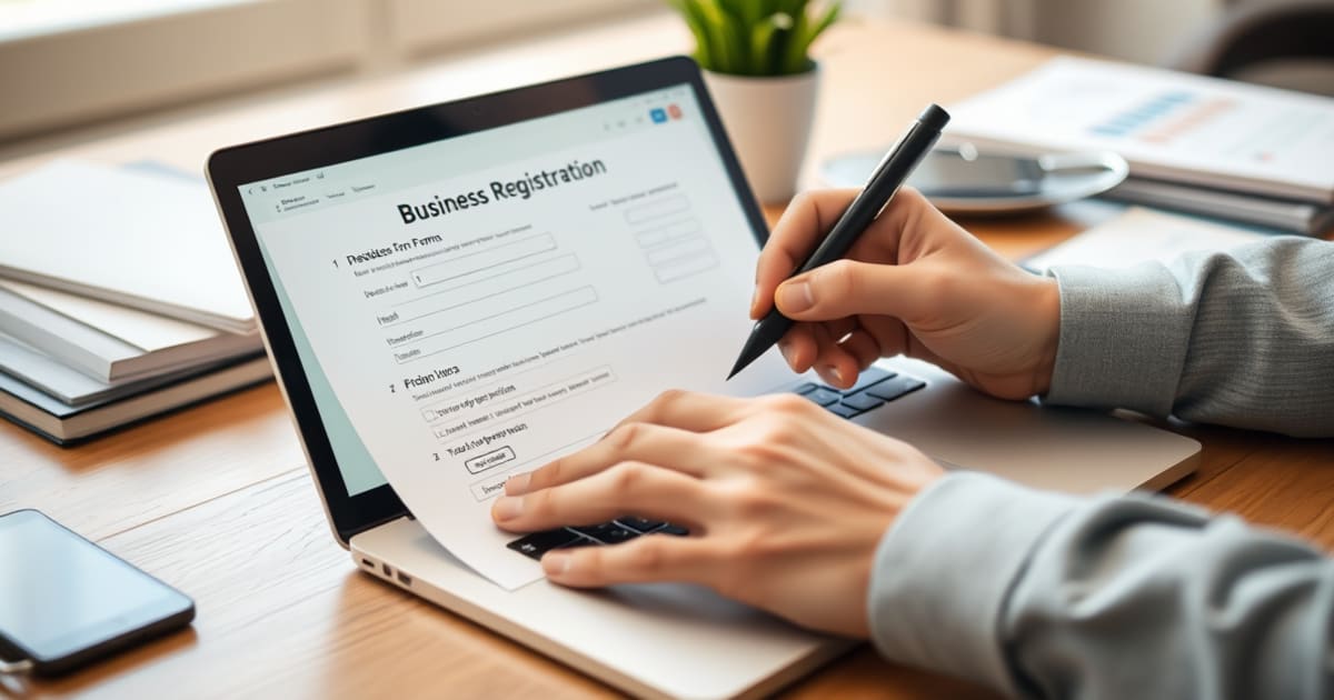 Empreendedora preenchendo o cadastro do Google Meu Negócio no computador
