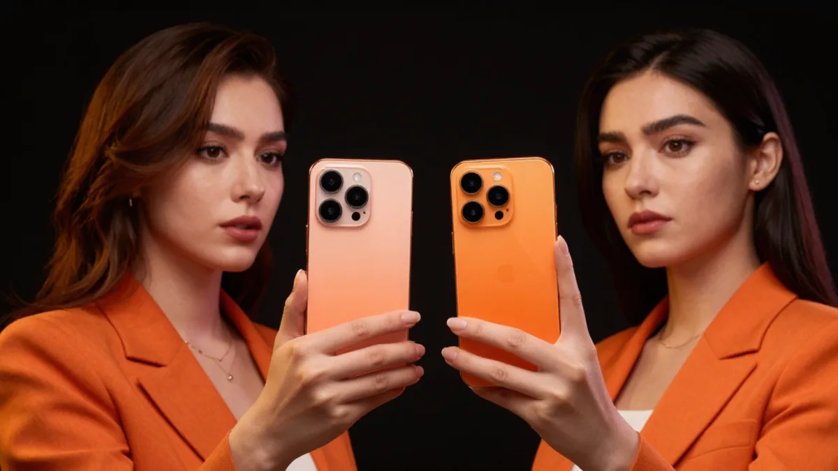 Dona de pequena empresa comparando uma biolink genérica com uma página personalizada
