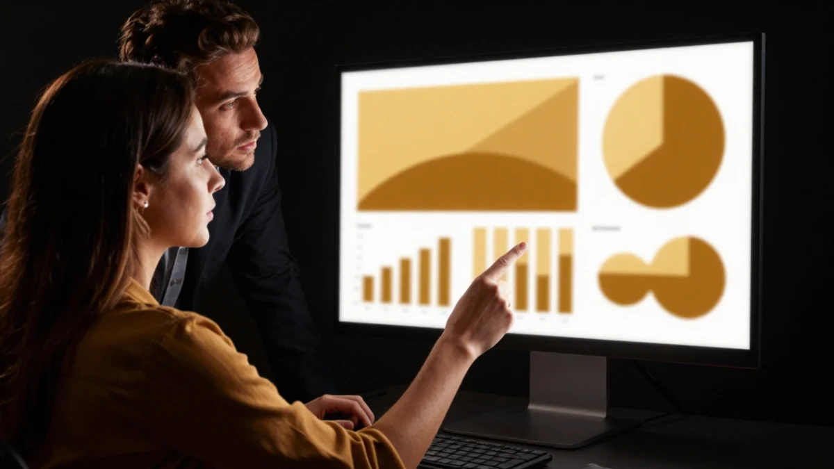 Equipe analisando acessos e conversões de um biolink personalizado