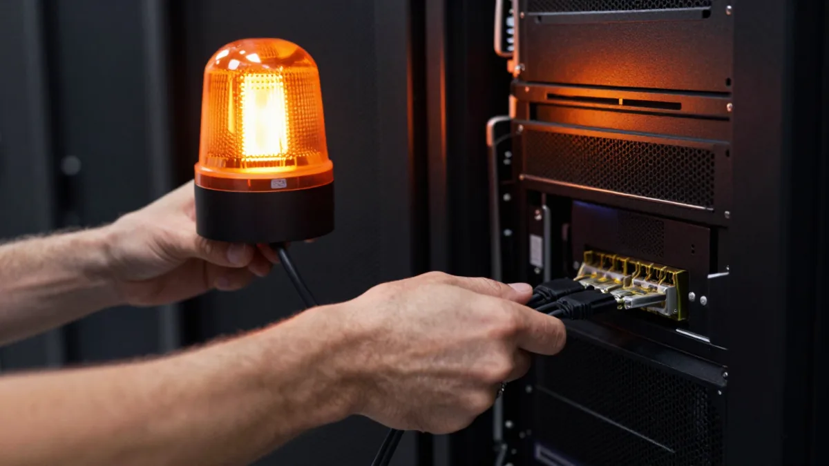 Técnico isolando um computador após suspeita de arquivo malicioso