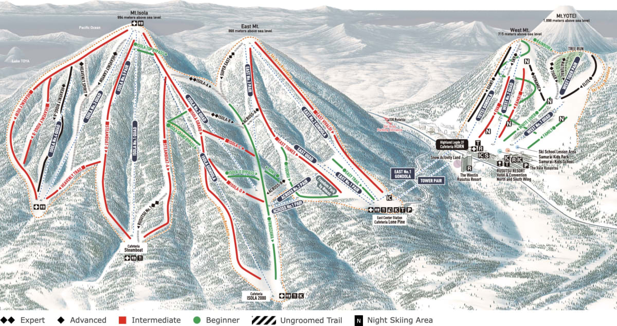 Rusutsu trail map