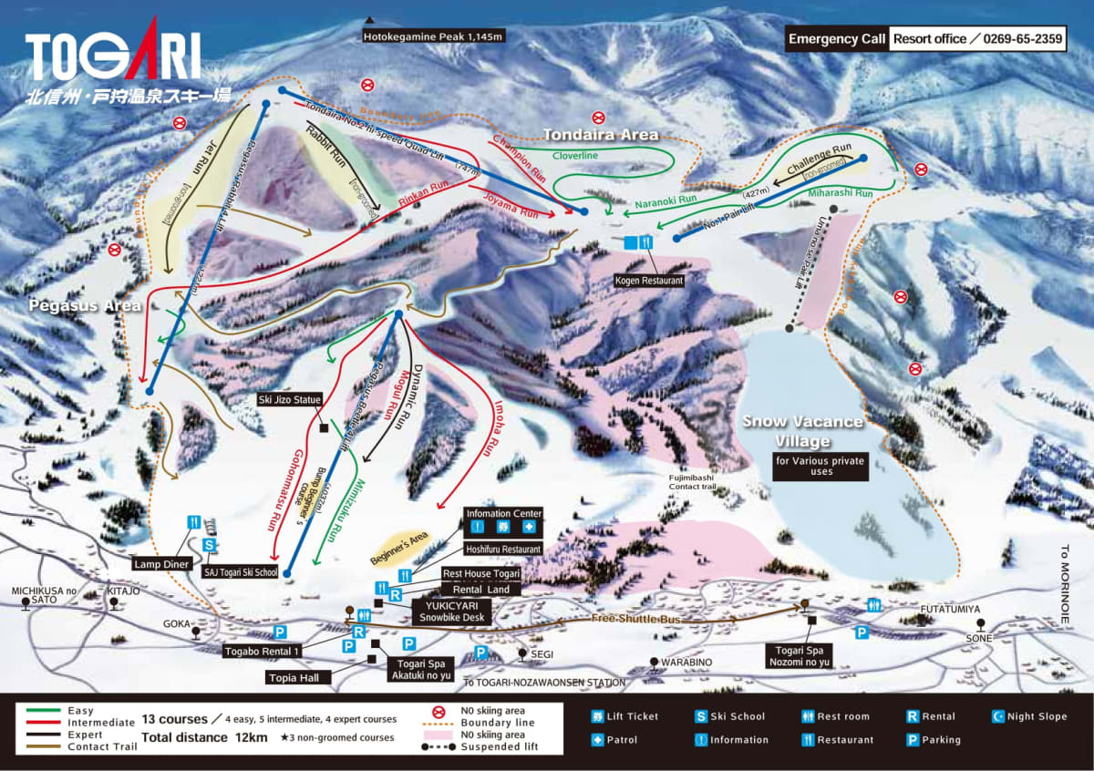 Togari Onsen map