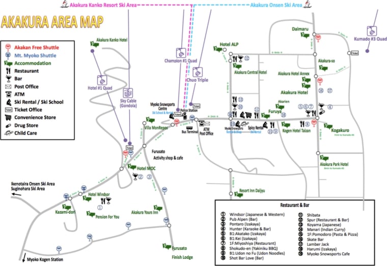Map stack: Myoko resort cluster map