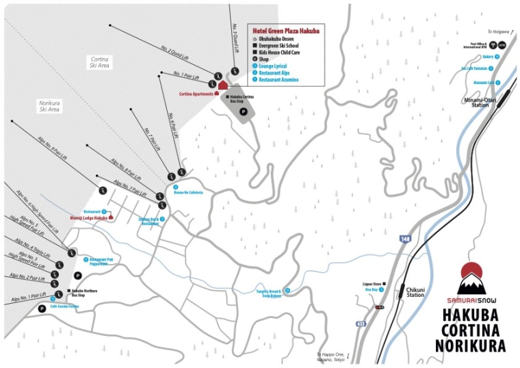 Map stack: Hakuba Cortina and Norikura town map
