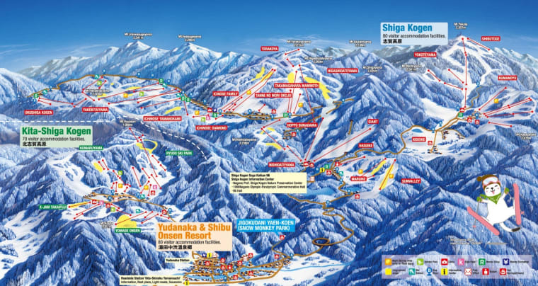 Map stack: Shiga Kogen trail map