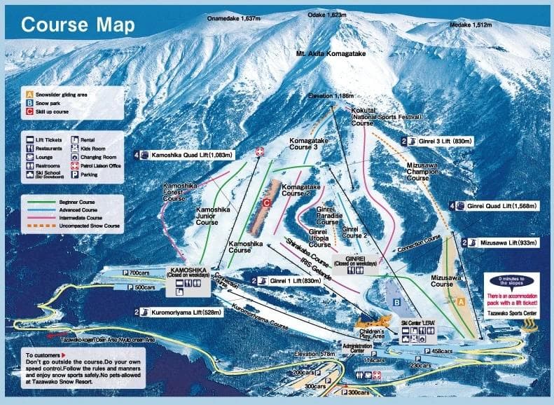 Tazawako map