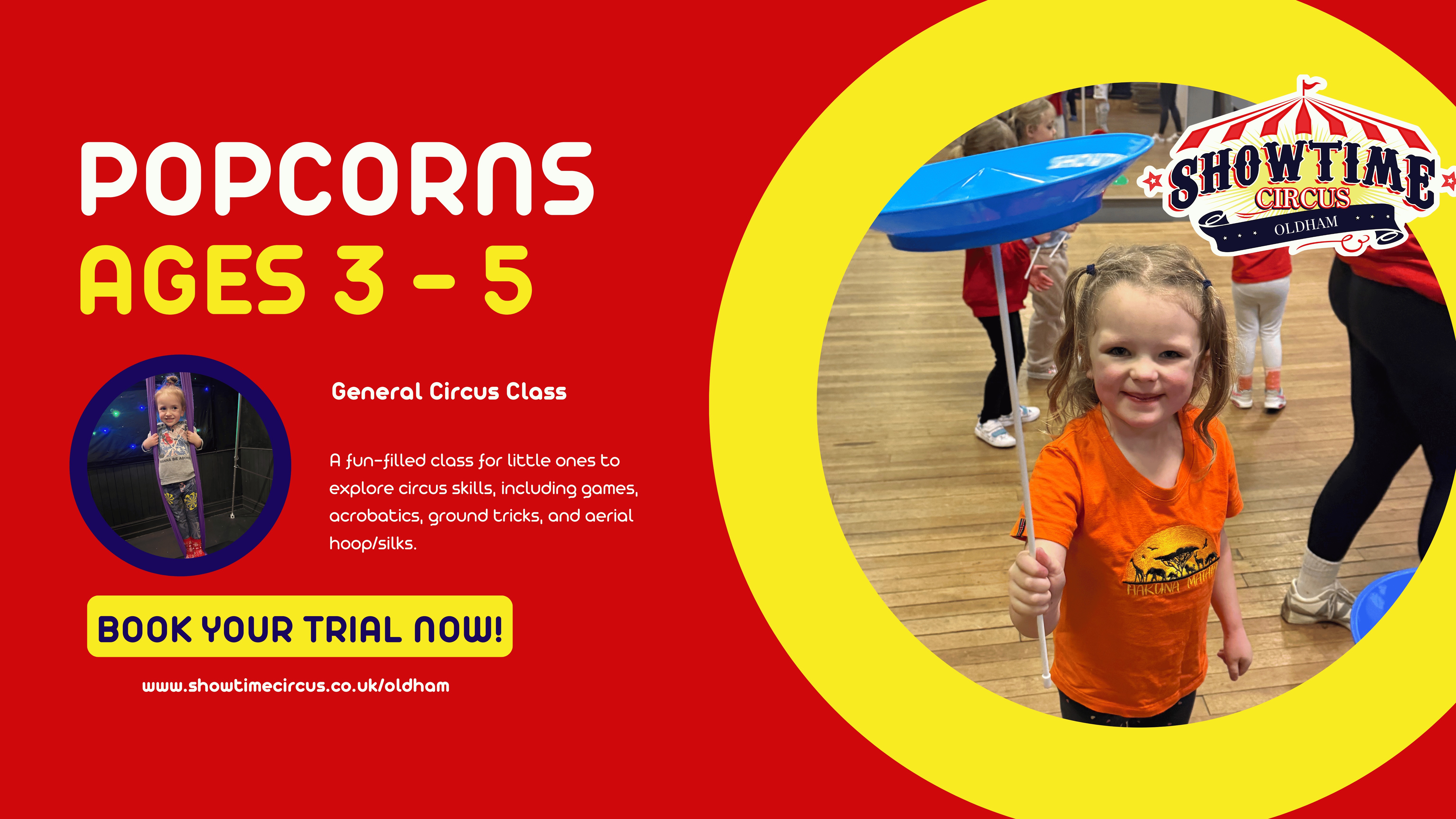 Popcorns Circus Class (Mons) - Showtime Circus Oldham