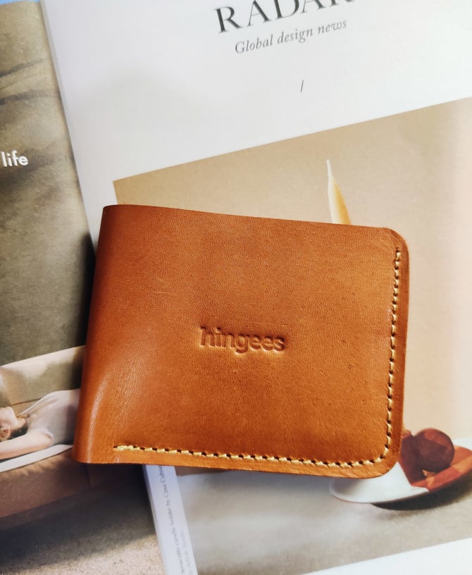 Bifold Leather Wallet - Brown