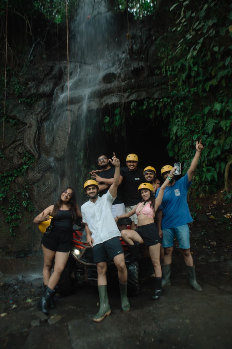 Group photo after the ATV ride in Bali