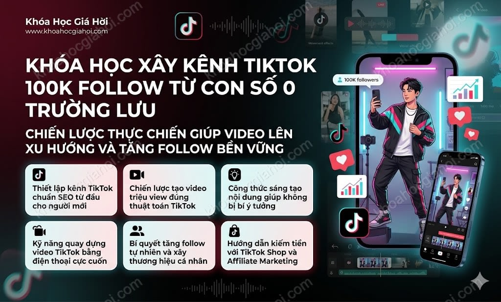 Khóa Học Xây Kênh Tiktok 100k Follow Từ Con Số 0 Trường Lưu