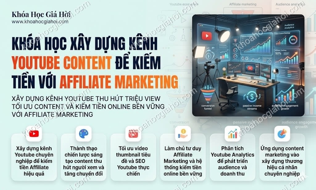 Khóa Học Xây Dựng Kênh Youtube Content Để Kiếm Tiền Với Affiliate Marketing Khóa Học Xây Dựng Kênh Youtube Content Để Kiếm Tiền Với Affiliate Marketing