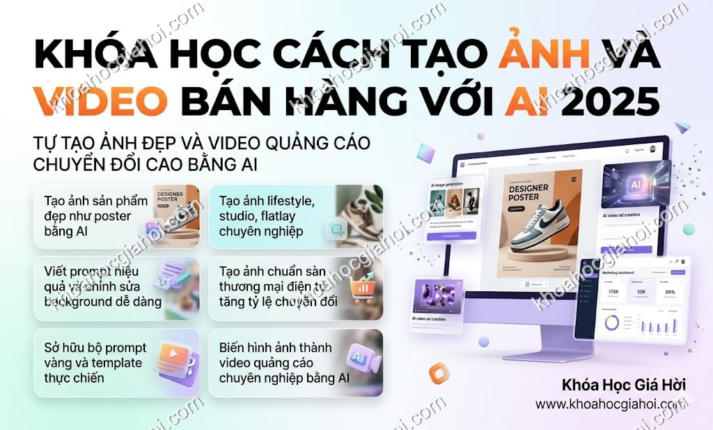 Khóa Học Cách Tạo Ảnh & Video Bán Hàng Với AI 2025
