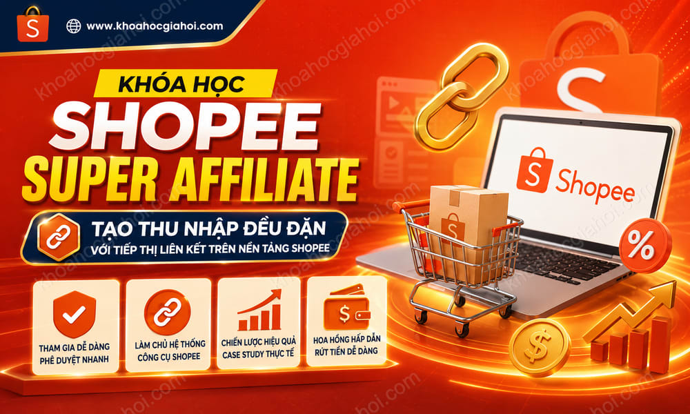 Khóa Học Shopee Super Affiliate Tạo Thu Nhập Đều Đặn Với Tiếp Thị Liên Kết Trên Nền Tảng Shopee