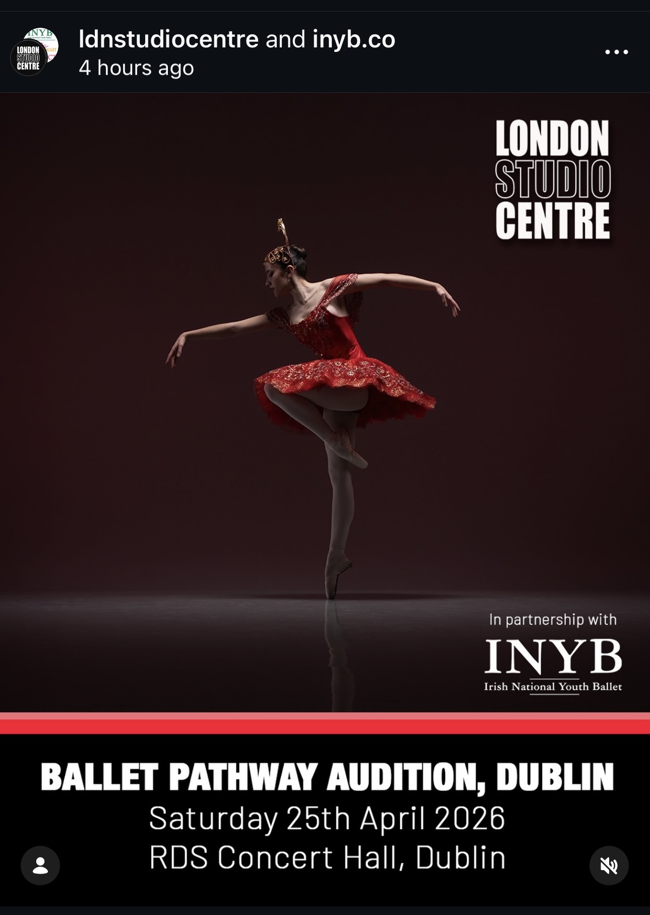 London Studio Centre: Dublin Audition 2026 (Classical Ballet Pathway) hero image