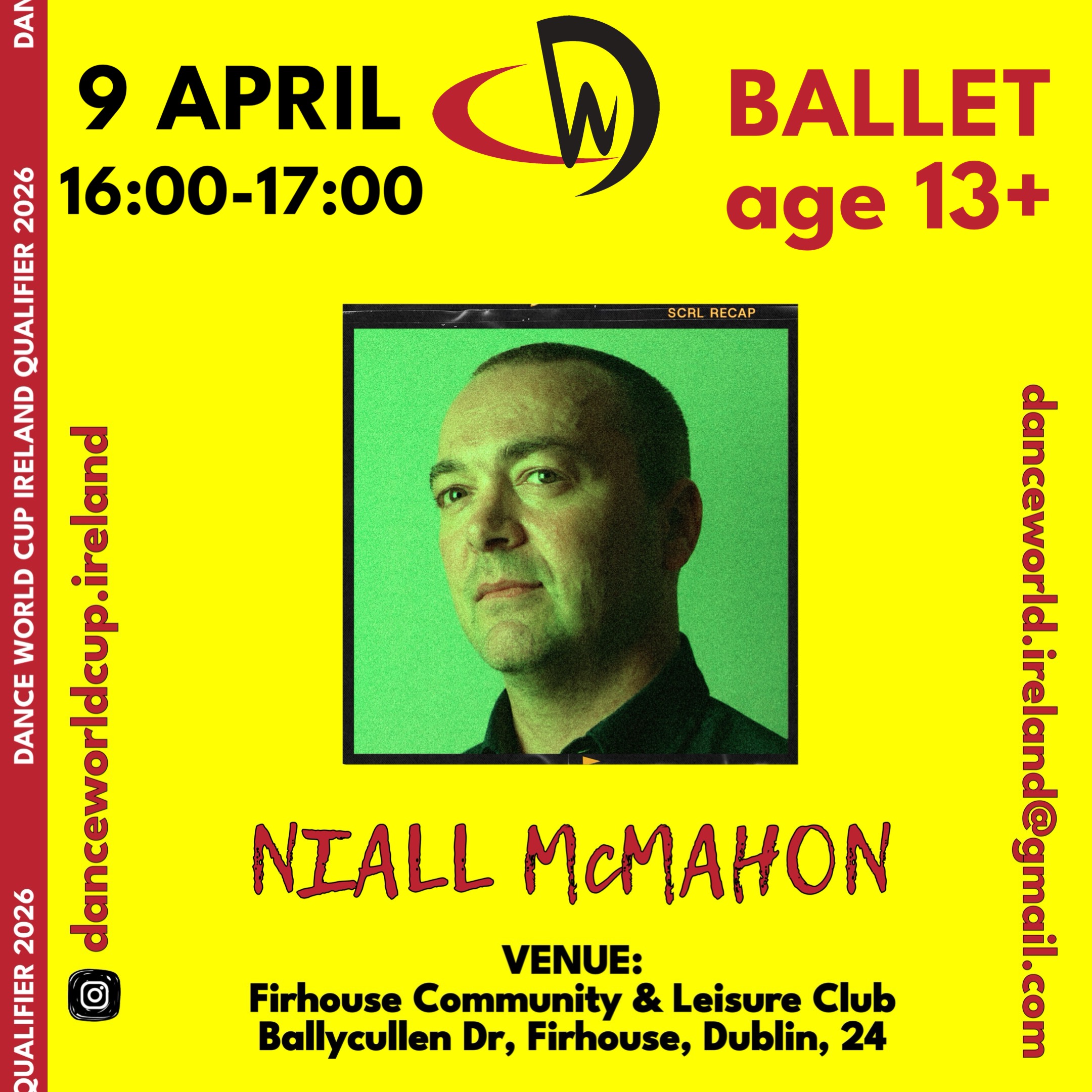 Dance World Cup Ireland Workshops Niall McMahon Ballet hero image