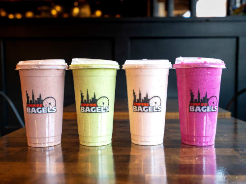 Smoothie lineup in Empire cups