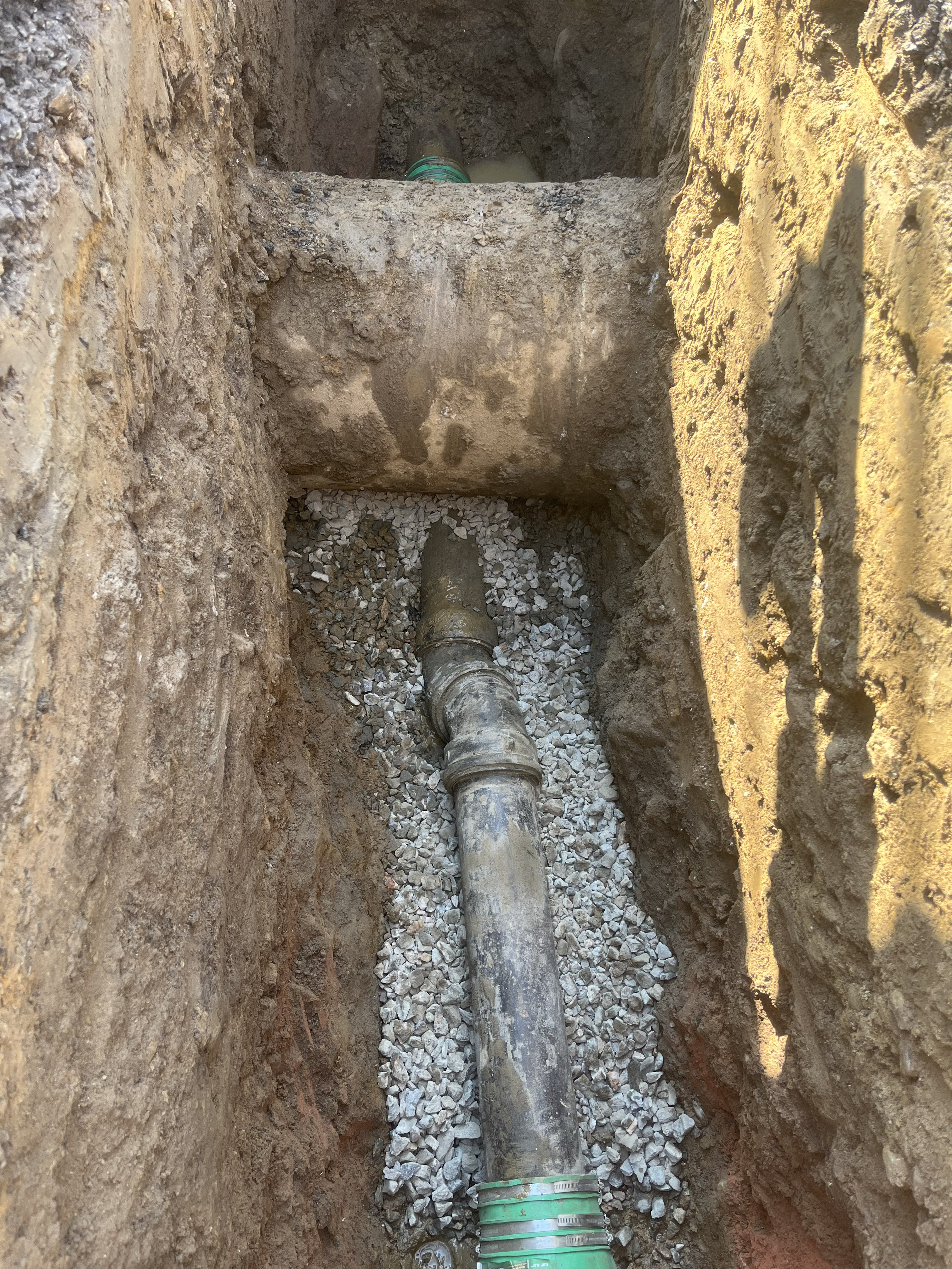 Sewer line excavation and repair