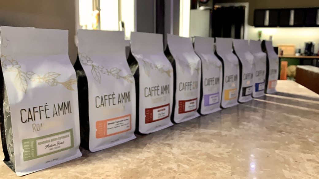 Caffé Ammi retail bag lineup