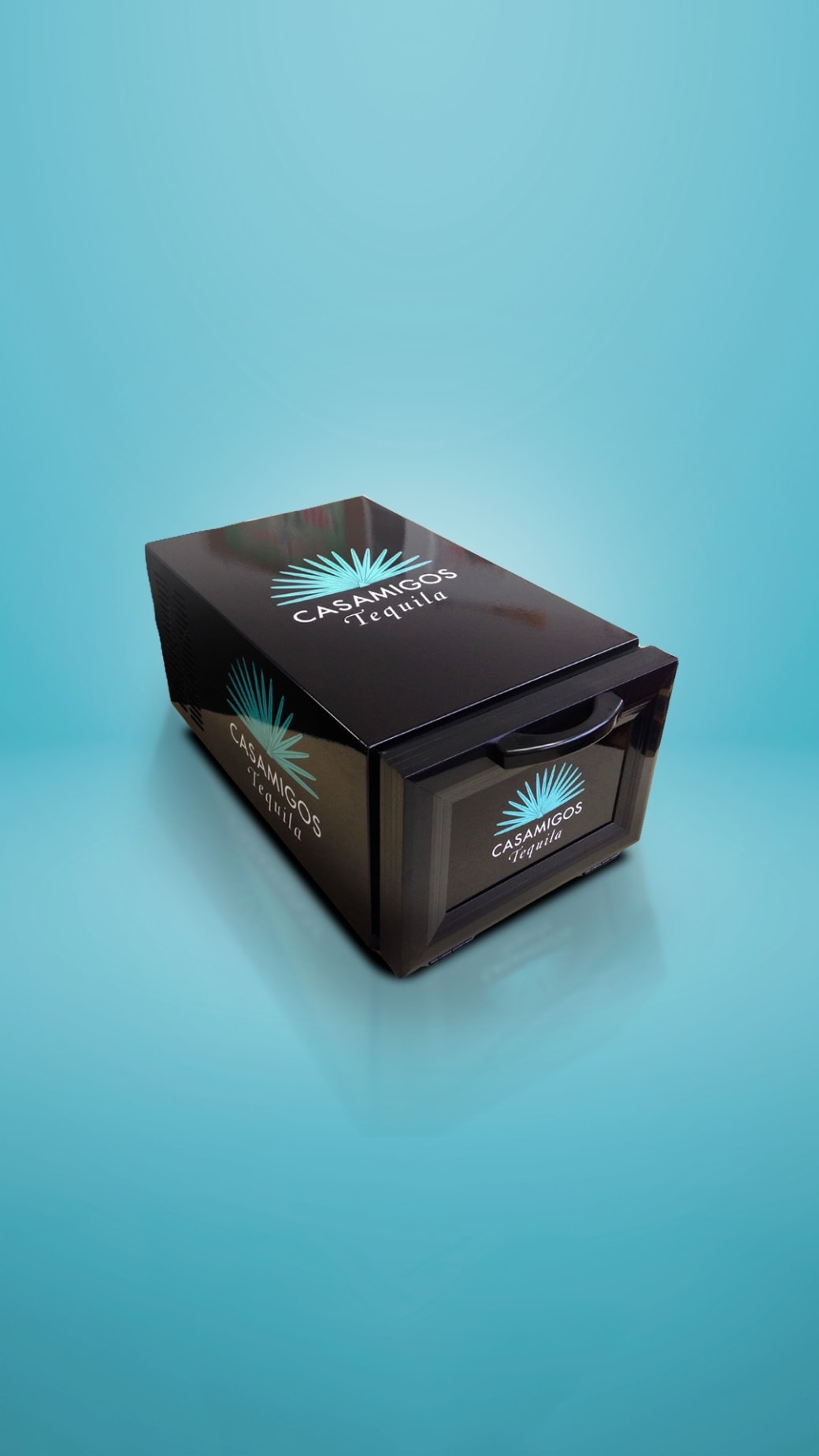 Casamigos branded cooler wrap, angled view