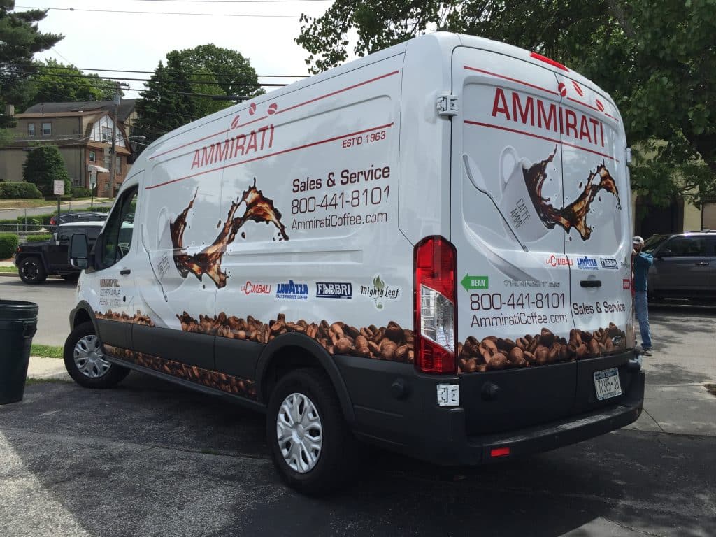 Ammirati Sales and Service van wrap with full-length photographic graphics