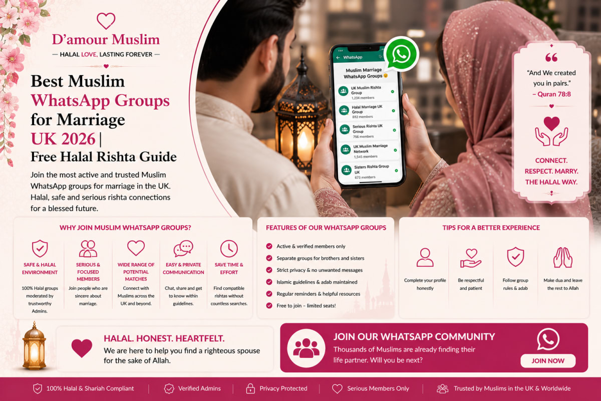 Best Muslim WhatsApp Groups for Marriage UK 2026 | Free Halal Rishta Guide