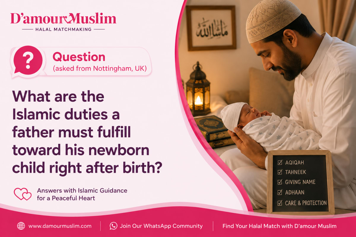 Father's Islamic duties toward newborn child — sunnah acts after birth in Islam