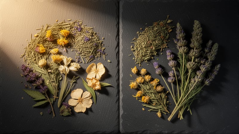 Visual comparison of sativa and indica cannabis plant varieties