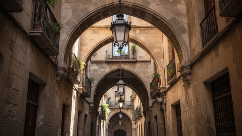 Barcelona Gothic Quarter representing the city's cannabis scene
