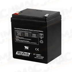 UltraTech UT-1250-F1 12 Volt 5.0 Ah Sealed Lead Acid Battery - F1 Terminal (Replaces UT-1240)