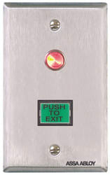 Securitron PB3 Momentary Push Button, Single Gang, Illuminated, Green/Red Lens