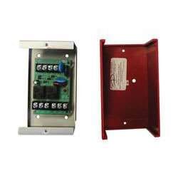 Fire-Lite MR-201/CR Single DPDT Relay with LED, Metal Backbox, Red Plastic Cover