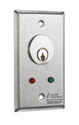 Alarm Controls MCK-6 Single Gang Stainless Steel Plate, 4A SPDT Momentary Action Switch, Red And Green Leds