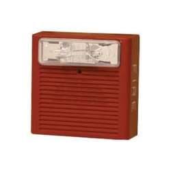 Cooper Wheelock Weatherproof ASWP-2475W-FR Horn Strobe, Red, Wall Mount, FIRE Lettering, Single Candela