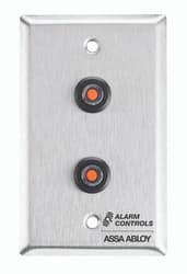 Alarm Controls RP-45 Single Gang Stainless Steel Wall Plate, 2 DPDT Indicating Shunt Switches, Alternate Action