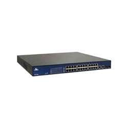 EtherWAN EX17242 Web-Smart 24-Port 10/100BASE-TX PoE and 2-Port Combo Gigabit SFP Ethernet Switch, 390W