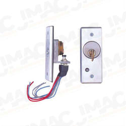 Camden CM-2000 Flush Mount Key Switch, Narrow, SPST Momentary, N/O, Brushed Aluminum