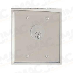 Camden 3200 Double Gang Key Switch, Stainless Steel Faceplate, SPST Momentary, N/O, Single Cylinder