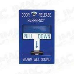 SDC 492 Emergency Door Release Pull Station, Siren, Single-Gang, Blue, DPDT