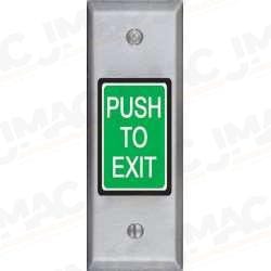 SDC 412NUL1R Narrow Frame Exit Switch, PUSH TO EXIT, 2", Stainless Steel, SPDT, One Red LED