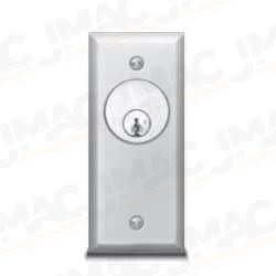 SDC 712NU Key Switch, Narrow, 1/4" Faceplate, One Momentary DPDT Switch, One AA DPDT Switch, Stainless Steel