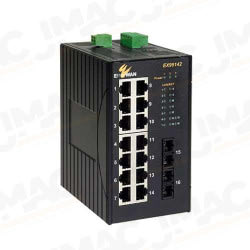 EtherWAN EX95151-10B 15-Port 10/100BASE-TX + 1-Port 100BASE-FX Hardened Unmanaged Ethernet Switch, Multimode, SC Connectors, 2km