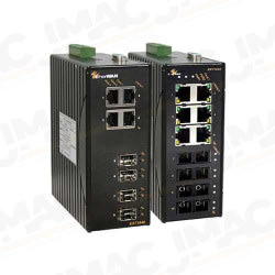 EtherWAN EX71422-AAB 4-Port 10/100BASE-TX (20km) + 2-Port 100BASE-FC + 2-Port 1000BASE-LX (10km) Gigabit Hardened Managed Ethernet Switch, Single Mode, SC Connectors