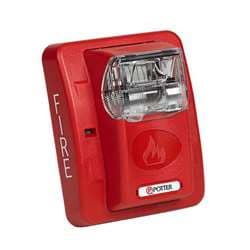 Potter Amseco S-24WR Selectable Candela Wall Mount Strobe, Red
