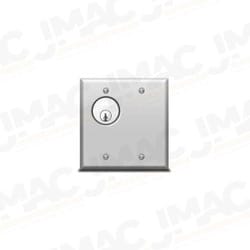 SDC 711T Key Switch, Double Gang, 1/4" Faceplate, Two Momentary SPDT Switches, Stainless Steel