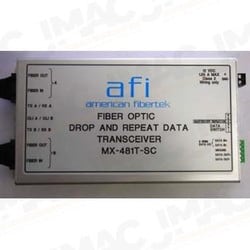 American Fibertek MX-481T-SC RS485 Drop & Repeat Data Transreceiver, Multimode, SC Connectors, 1310nm, Tx/Rx, Two Fiber